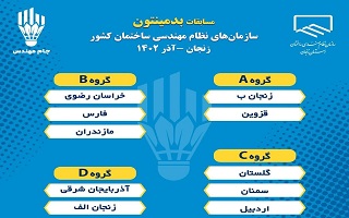 برگزاری آیین قرعه کشی مسابقات بدمینتون سازمان های نظام مهندسی ساختمان کشور برگزاری آیین قرعه کشی مسابقات بدمینتون سازمان های نظام مهندسی ساختمان کشور
