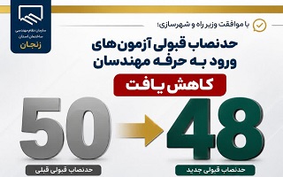 حدنصاب قبولی آزمون‌های ورود به حرفه مهندسان در آزمون‌های خرداد و دی‌ماه ۱۴۰۴ کاهش یافت